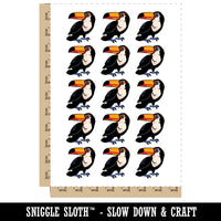 Curious Toco Toucan Bird Temporary Tattoo Water Resistant Fake Body Art Set Collection (1 Sheet)