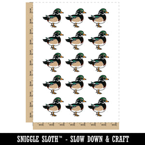 Elegant Wood Duck Temporary Tattoo Water Resistant Fake Body Art Set Collection (1 Sheet)