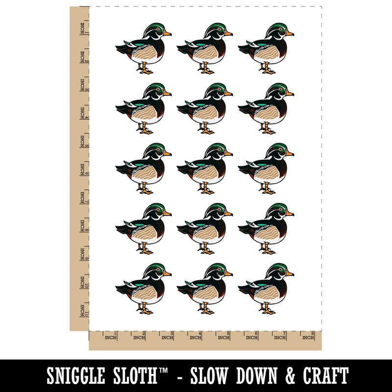 Elegant Wood Duck Temporary Tattoo Water Resistant Fake Body Art Set Collection (1 Sheet)