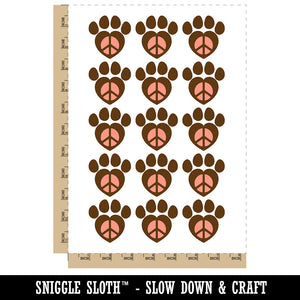 Paw Print Dog Cat Heart Peace Sign Temporary Tattoo Water Resistant Fake Body Art Set Collection (1 Sheet)
