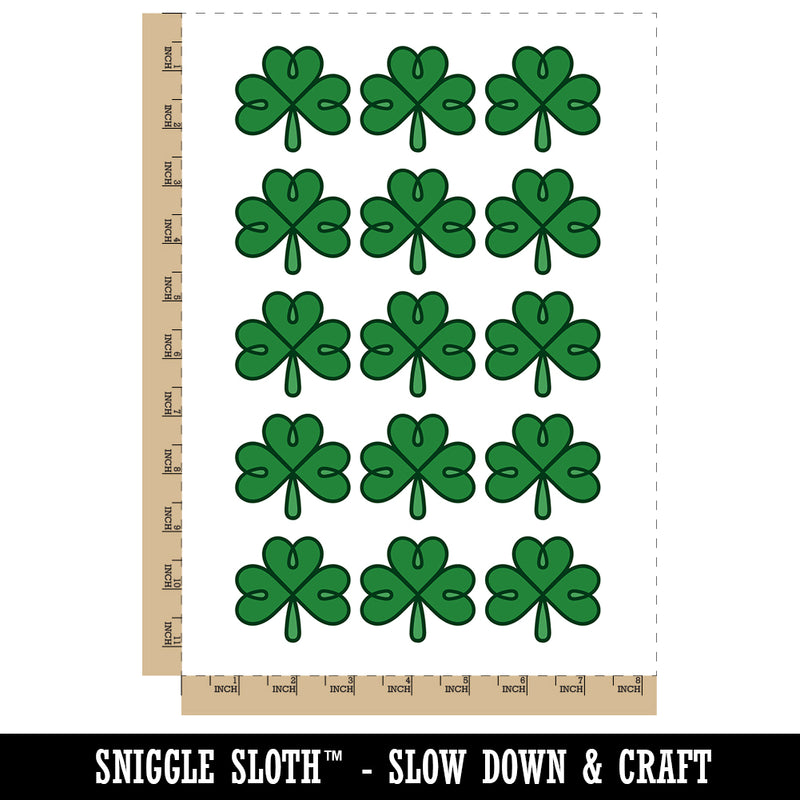 Three Leaf Clover Shamrock Tribal Celtic Knot Temporary Tattoo Water Resistant Fake Body Art Set Collection (1 Sheet)