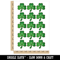 Three Leaf Clover Shamrock Temporary Tattoo Water Resistant Fake Body Art Set Collection (1 Sheet)