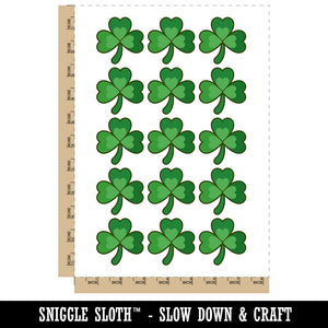 Three Leaf Clover Shamrock Temporary Tattoo Water Resistant Fake Body Art Set Collection (1 Sheet)