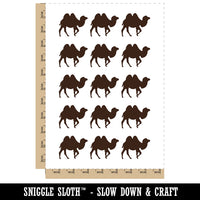 Camel Dromedary Silhouette Temporary Tattoo Water Resistant Fake Body Art Set Collection (1 Sheet)