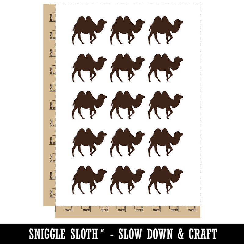 Camel Dromedary Silhouette Temporary Tattoo Water Resistant Fake Body Art Set Collection (1 Sheet)