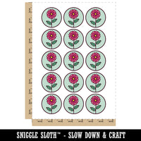 Mum Chrysanthemum Flower in Circle Temporary Tattoo Water Resistant Fake Body Art Set Collection (1 Sheet)