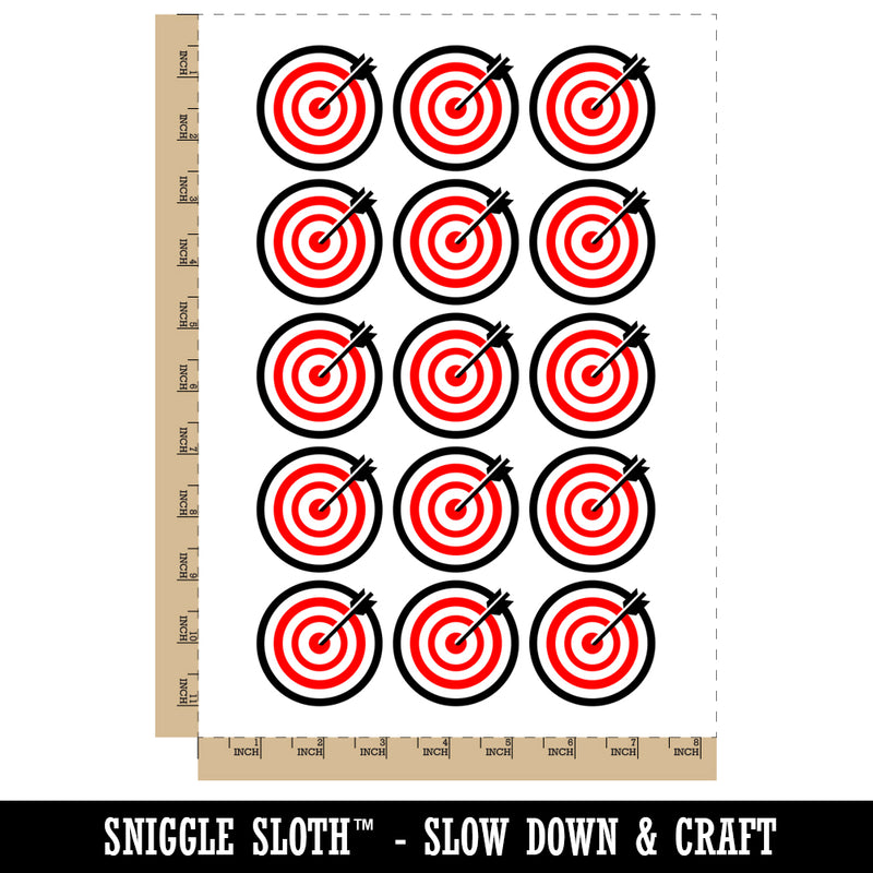 Archery Target Bullseye with Arrow Temporary Tattoo Water Resistant Fake Body Art Set Collection (1 Sheet)