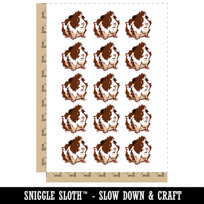 Cute and Hairy Abyssinian Guinea Pig Temporary Tattoo Water Resistant Fake Body Art Set Collection (1 Sheet)