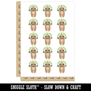 Hang in There Sweet Sloth Temporary Tattoo Water Resistant Fake Body Art Set Collection (1 Sheet)