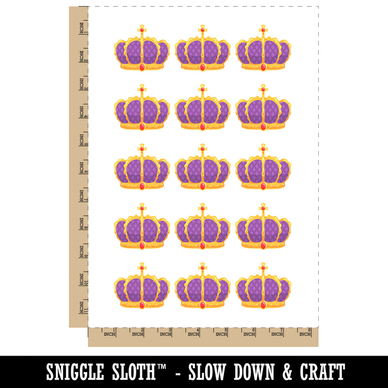 King Queen Royal Crown Temporary Tattoo Water Resistant Fake Body Art Set Collection (1 Sheet)