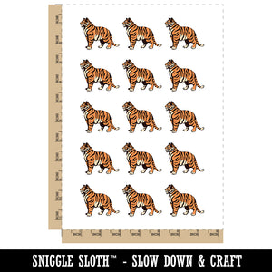 Regal Standing Bengal Tiger Temporary Tattoo Water Resistant Fake Body Art Set Collection (1 Sheet)