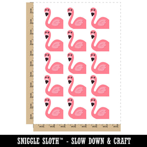 Peeking Flamingo Temporary Tattoo Water Resistant Fake Body Art Set Collection (1 Sheet)