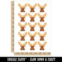 Peeking Moose Temporary Tattoo Water Resistant Fake Body Art Set Collection (1 Sheet)