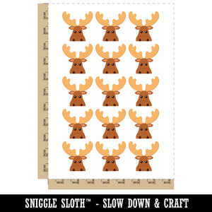 Peeking Moose Temporary Tattoo Water Resistant Fake Body Art Set Collection (1 Sheet)