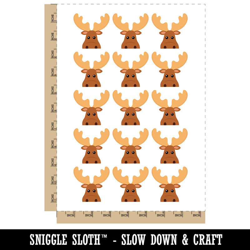 Peeking Moose Temporary Tattoo Water Resistant Fake Body Art Set Collection (1 Sheet)