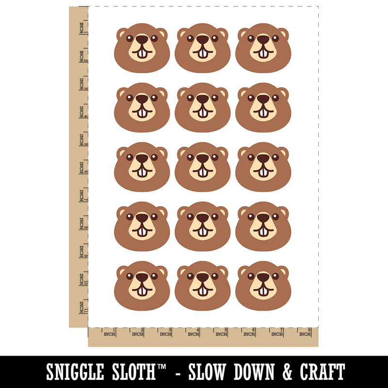 Peeking Beaver Temporary Tattoo Water Resistant Fake Body Art Set Collection (1 Sheet)