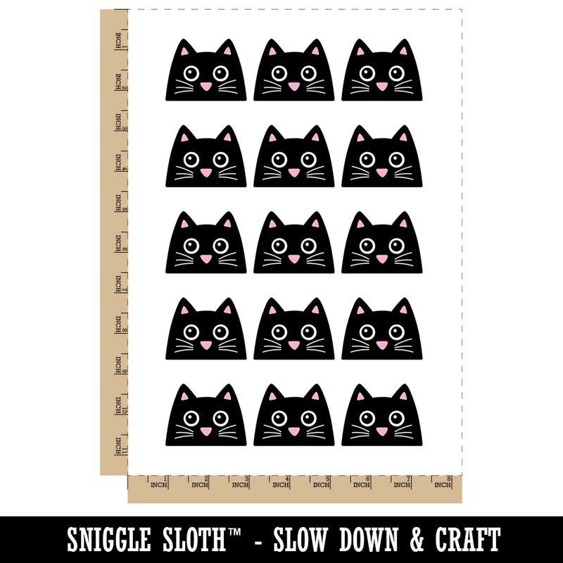 Peeking Black Cat Temporary Tattoo Water Resistant Fake Body Art Set Collection (1 Sheet)
