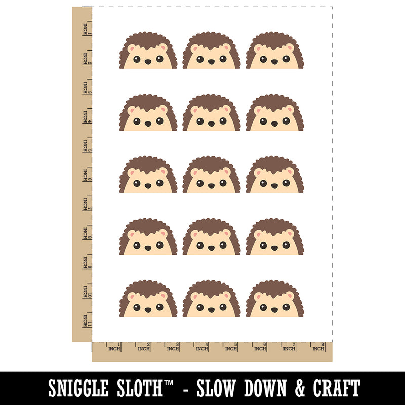 Peeking Hedgehog Temporary Tattoo Water Resistant Fake Body Art Set Collection (1 Sheet)
