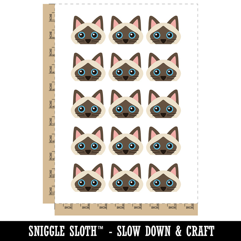 Peeking Siamese Cat Temporary Tattoo Water Resistant Fake Body Art Set Collection (1 Sheet)