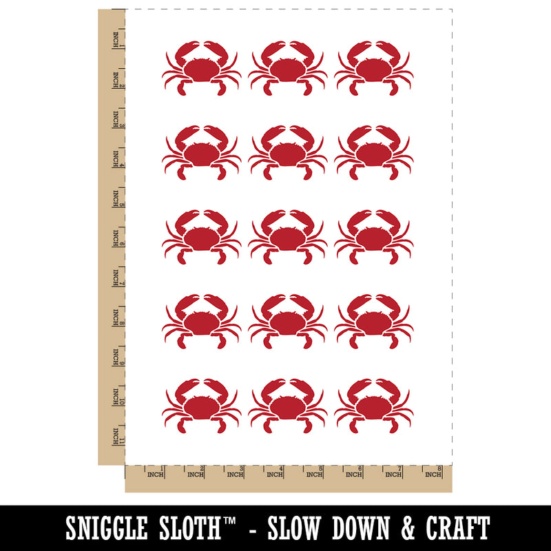 Crab Beach Ocean Temporary Tattoo Water Resistant Fake Body Art Set Collection (1 Sheet)
