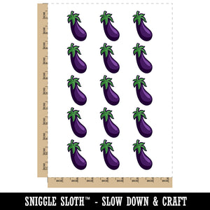 Eggplant Garden Vegetable Temporary Tattoo Water Resistant Fake Body Art Set Collection (1 Sheet)