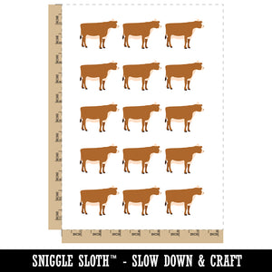 Solid Cow Farm Animal Temporary Tattoo Water Resistant Fake Body Art Set Collection (1 Sheet)