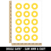 Summer Sunflower Monogram Center Temporary Tattoo Water Resistant Fake Body Art Set Collection (1 Sheet)