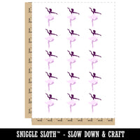 Ballerina Dancer in Tutu On Pointe Temporary Tattoo Water Resistant Fake Body Art Set Collection (1 Sheet)