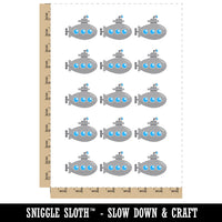 Cartoon Submarine Boat Aquatic Periscope Temporary Tattoo Water Resistant Fake Body Art Set Collection (1 Sheet)