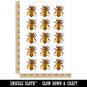 European Honey Bee Insect Beekeeping Temporary Tattoo Water Resistant Fake Body Art Set Collection (1 Sheet)