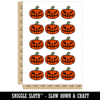 Spooky Halloween Jack o Lantern Pumpkin Temporary Tattoo Water Resistant Fake Body Art Set Collection (1 Sheet)