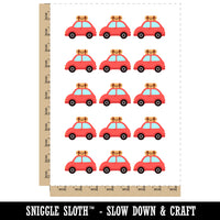 Cute Car with Suitcase Road Trip Travel Temporary Tattoo Water Resistant Fake Body Art Set Collection (1 Sheet)
