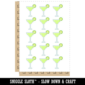 Margarita Cocktail with Lime Temporary Tattoo Water Resistant Fake Body Art Set Collection (1 Sheet)
