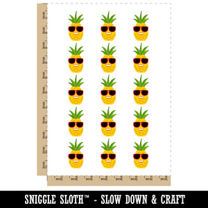 Pineapple with Sunglasses Temporary Tattoo Water Resistant Fake Body Art Set Collection (1 Sheet)