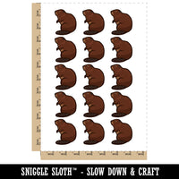 Beaver Sitting Temporary Tattoo Water Resistant Fake Body Art Set Collection (1 Sheet)
