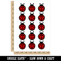 Cartoony Ladybug Temporary Tattoo Water Resistant Fake Body Art Set Collection (1 Sheet)