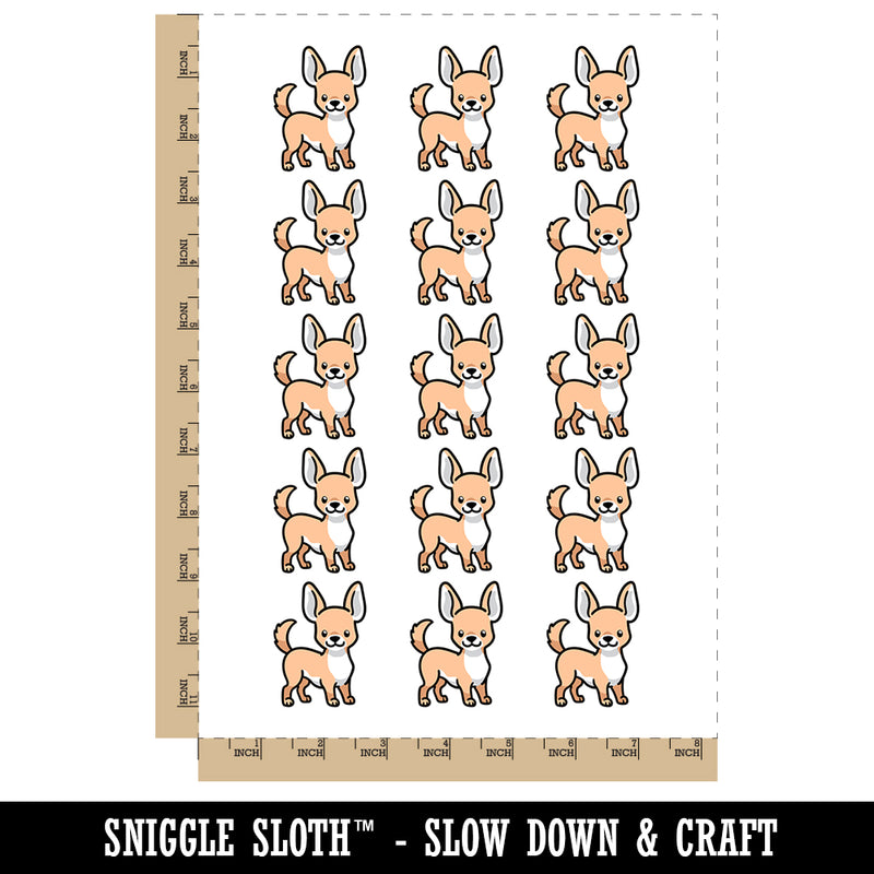 Chihuahua Standing Dog Temporary Tattoo Water Resistant Fake Body Art Set Collection (1 Sheet)