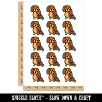 Dachshund Sitting Tilting Head Wiener Dog Temporary Tattoo Water Resistant Fake Body Art Set Collection (1 Sheet)