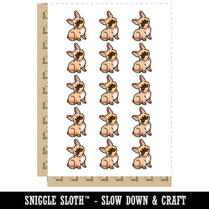 Frenchie Sitting Tilting Head French Bulldog Dog Temporary Tattoo Water Resistant Fake Body Art Set Collection (1 Sheet)