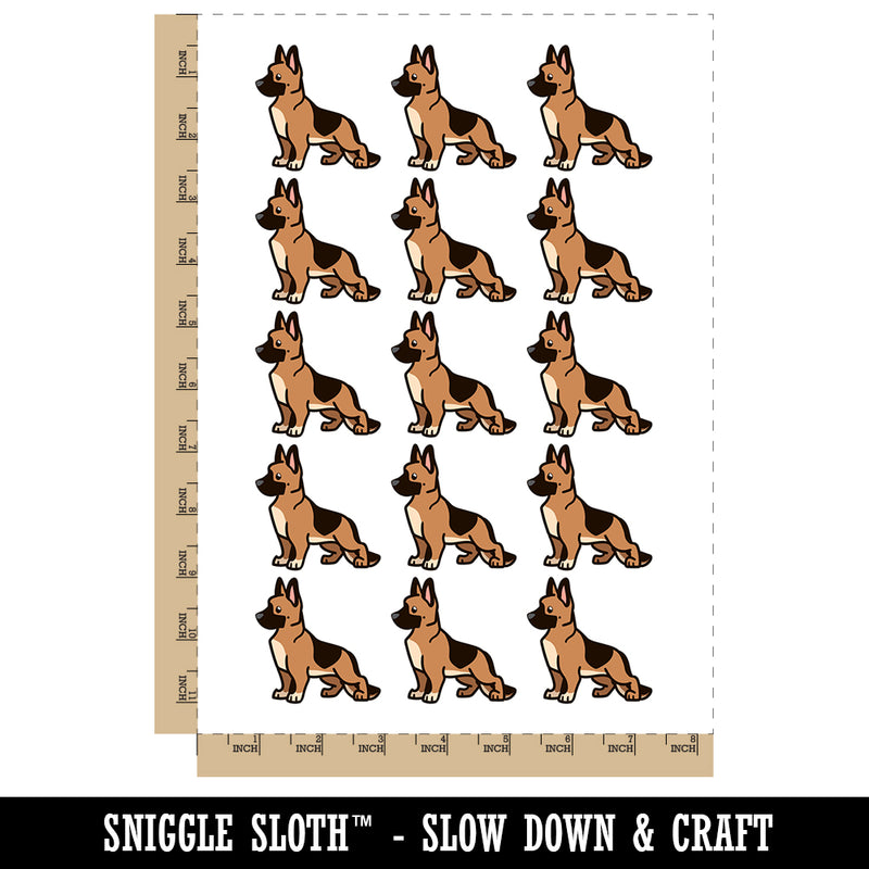 German Shepherd Standing Dog Temporary Tattoo Water Resistant Fake Body Art Set Collection (1 Sheet)