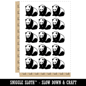 Cute Giant Panda Bear Sitting Temporary Tattoo Water Resistant Fake Body Art Set Collection (1 Sheet)