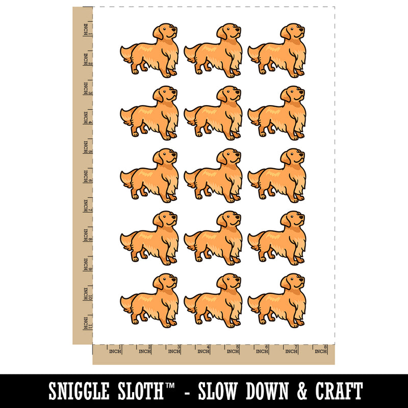 Golden Retriever Standing Dog Temporary Tattoo Water Resistant Fake Body Art Set Collection (1 Sheet)