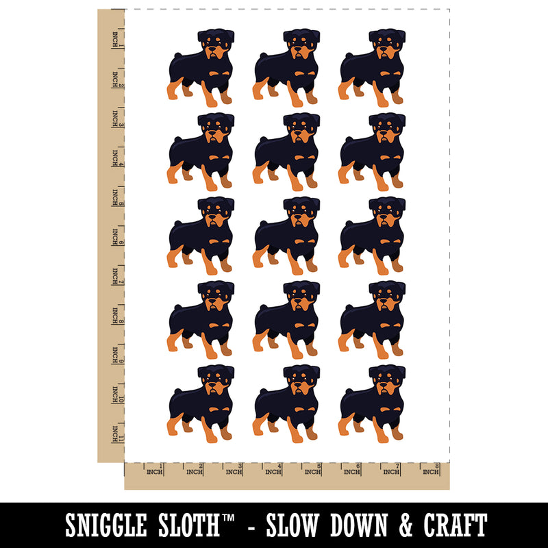Rottweiler Rottie Standing Dog Temporary Tattoo Water Resistant Fake Body Art Set Collection (1 Sheet)