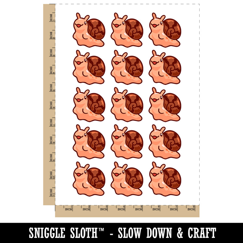 Small Snail Reaching Out Temporary Tattoo Water Resistant Fake Body Art Set Collection (1 Sheet)