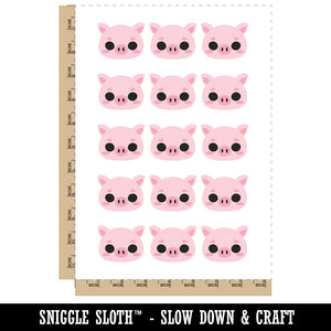 Charming Kawaii Chibi Pig Face Blushing Cheeks Temporary Tattoo Water Resistant Fake Body Art Set Collection (1 Sheet)