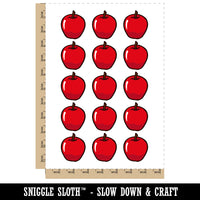 Juicy Apple Fruit Summer Harvest Teacher Temporary Tattoo Water Resistant Fake Body Art Set Collection (1 Sheet)