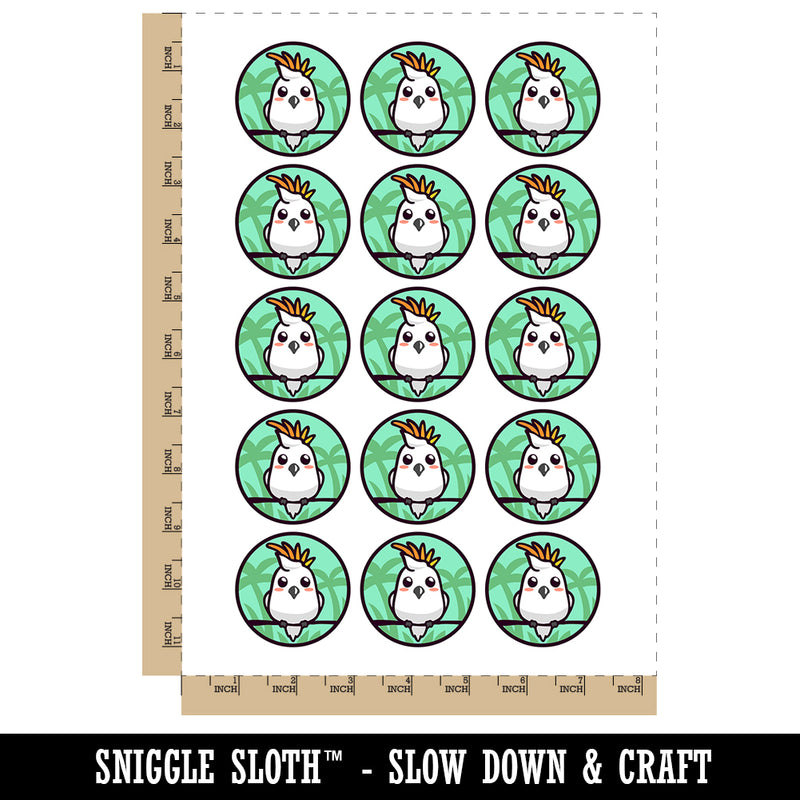 Precious Kawaii Chibi Sulphur-Crested Cockatoo Temporary Tattoo Water Resistant Fake Body Art Set Collection (1 Sheet)