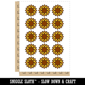 Summer Sunflower Temporary Tattoo Water Resistant Fake Body Art Set Collection (1 Sheet)