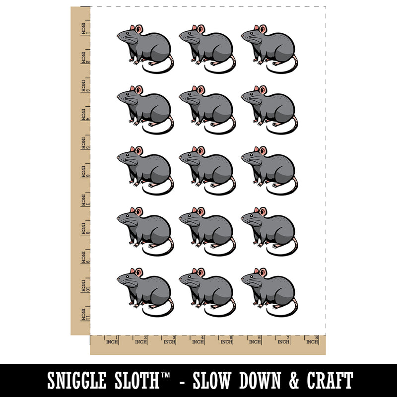 Curious Rat Rodent Temporary Tattoo Water Resistant Fake Body Art Set Collection (1 Sheet)