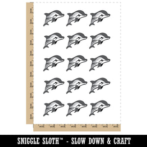 Cute Chibi Striped Dolphin Temporary Tattoo Water Resistant Fake Body Art Set Collection (1 Sheet)